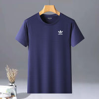 ADIDASeˉ    เสื้อยืดแขนสั้นผ้าไหมน้ำแข็งของผู้ชายเสื้อยืดเสื้อยืดผู้หญิงแฟชั่นเทนนิสกอล์ฟสำหรับผู้ชาย