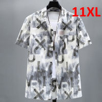 Plus 10XL S ผู้ชายฤดูร้อนแขนสั้น Hip Hop Streetwear เสื้อชายหาดฮาวายชายขนาดใหญ่11XL