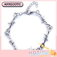 MAXG ใหม่ โลหะผสม สไตล์กอธิค เหล็กลวดขนาดเล็ก สร้อยข้อมือลวดหนาม สร้อยคอ Choker โซ่หนามเล็ก สร้อยคอ Choker Unisex