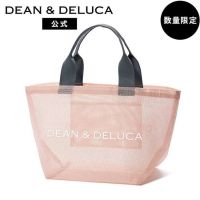 Dean &amp; deluca กระเป๋าถือกระเป๋าสะพายผ้าตาข่ายสีชมพูสําหรับผู้หญิง