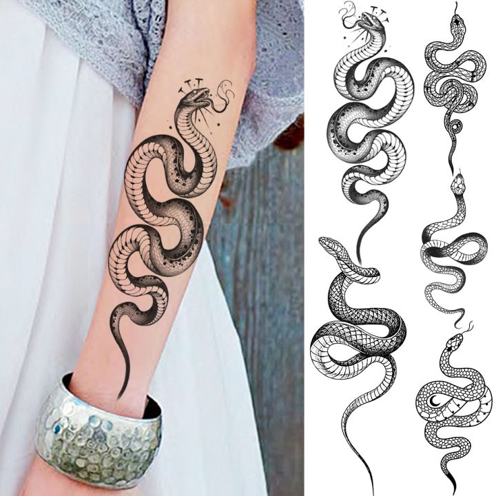 Realistic Snake Stylish Forearm Temporary Tattoos For Men Adult Rose Flower  Sword Serpent Fake Tattoo Body Art Waterproof TatoosHình xăm tạm thời   AliExpress