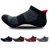 3 Pairs / Lot New Mens Socks Thickened Towel Bottom Pure Dark Flower Boys Sports Boat Socks Outdoor Socks Cotton,Sports Socks