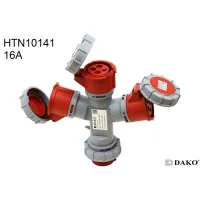 Power Plug (เพาเวอร์ปลั๊ก) ยี่ห้อ dako รุ่น HTN10141 (16A) &amp; HTN10241 (32A) 4ขา ระดับกันน้ำกันฝุ่น IP67 แบบสามทาง