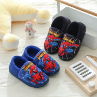 Disney Children Cartoon Spider Man Print Cotton Slipper Soft Autumn Winter Warm Baby Boy Girl Indoor Home Bedroom Cotton ShoesTH