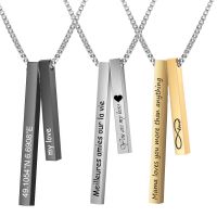 ❦  Bar Necklace for Men Custom Phrase Text Coordinate Name Personalized Pendant Short  Necklaces Collar