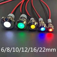 Waterproof IP67 Metal LED Warning Indicator Light Signal Lamp Pilot 6/8/10/12/16/19/22mm