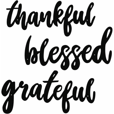 3 Pieces Thankful Grateful Blessed Word Sign Thanksgiving Letter Wall Sign Wrought Iron Crafts Metal Ornaments Sign Pretty Artwork Wall Stickers Iron Wall Art Home Office Decor
