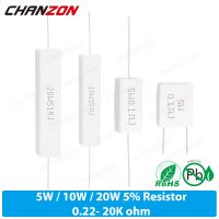 10ชิ้น/แพ็ค5W 10 W 20W ตัวต้านทานแบบลวดพัน0.1 0.15 0.5 2 15 25 30 33 330 1K 20K 5วัตต์10วัตต์10