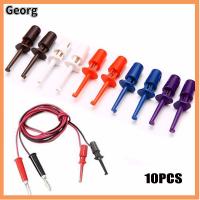 GEORG 10 Pcs การวัด ขนาดใหญ่ ตัวเชื่อมต่อ Grabber ที่หนีบ โพรบทดสอบ การทดสอบทางอิเล็กทรอนิกส์ ลวดตะกั่วมัลติมิเตอร์ คลิปตะขอ