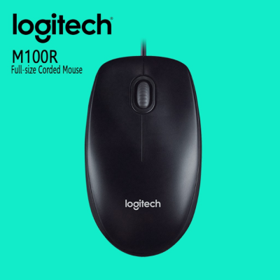 เมาส์ออฟติคัล สีดำ Logitech M100R