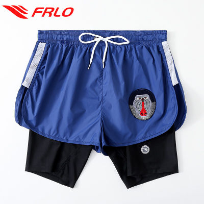 FRLO กางเกงกีฬาชาย กางเกงว่ายน้ำผู้ชาย กางเกงกีฬาขาสั้นผู้ชาย (ของแท้ 100%) 2in1 กางเกงบอล กางเกงวิ่งชาย ผ้าระบายอากาศได้บางแห้งเร็ว รุ่นES029