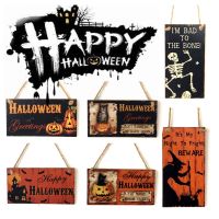 Lennie1 Halloween Decorations Ghost Festival Party Supplies Wooden Hanging Pendants Happy Day Handicrafts 2023