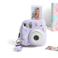 เคสป้องกันซิลิโคนทรงดอกทานตะวันขนาดเล็ก7 + สายคล้องปรับได้สำหรับ Fujifilm Instax Mini 7 Plus Cq-018อุปกรณ์เสริมกล้องถ่ายรูปสำเร็จรูป