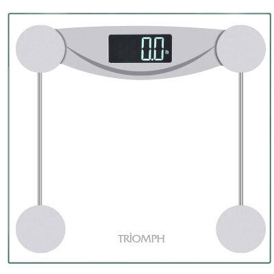 Triomph Smart Digital Body Weight Bathroom Scale with Step-On Technology, LCD Backlit Display, 400 lbs Capacity and Accurate Weight Measurements, Silver (Digital Scale New)