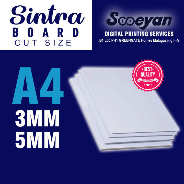 Sintra PVC Board WhiteBoard Size A4 Thickness3mm/5mm Lazada PH