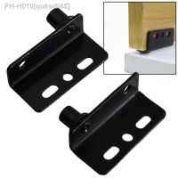 2Pcs Pivot Hinges Black Heavy Duty Concealed Shaft Door Hinges With Bushing For Wood Doors Drawers Furniture Cabinet Wardrobe