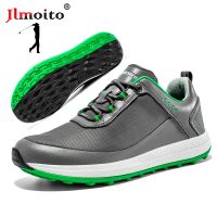 ﹉❁◄ Waterproof Men‘s Leather Golf Shoes Non slip Spikeless Golf Sneakers Golf Training Sneakers Lace Up Golf Athletic Shoes Beginner