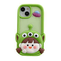 เคสสำหรับ iPhone 12 13 14 Pro Max เคส3D ลายการ์ตูนน่ารักสำหรับเด็กผู้หญิงต่างดาวบนซิลิโคนนิ่มเคสสำหรับไอโฟนโทรศัพท์11