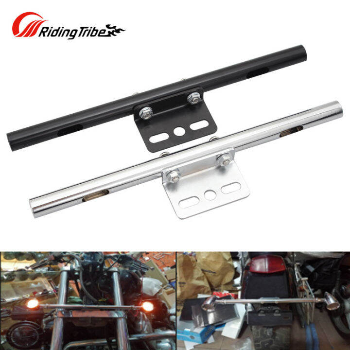 SINLIRU Chrome Universal Motorcycle Passing Lights Mount Bracket Spotlight Bar Driving Fog Turn Signals Light Holder Clamp