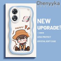 เคส Chenyyka สำหรับ OPPO A58 5G A58X 5G A78 5G เคส Happy Girl Happy Cream เคสมือถือกันกระแทกแบบใสอ่อนโปร่งใสลายกล้องถ่ายรูปสร้างสรรค์เรียบง่ายอ่อนโยนฝาครอบป้องกัน