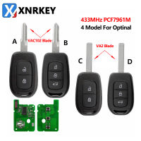 XNRKEY 23 Button Car Remote Key PCF7961M4A Chip 433Mhz for Renault Sandero Megane Duster Logan 2016-17 Uncut VAC102VA2 Blade