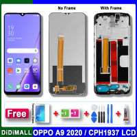 100% จอ Lcd แบบดั้งเดิมสำหรับ A9 OPPO 2020 CPH1937 CPH1939 CPH1941หน้าจอดิจิตอลสัมผัสหน้าจอ LCD กับกรอบสำรอง