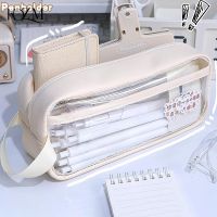 【CC】⊙☃☜  Transparent Large Capacity School Stationery Holder Storage