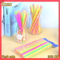 Zozo ✨Ready Stock✨ หลอดฟลูออเรสเซนต์หลอดดื่มทิ้งเครื่องดื่มหลอดตกแต่งงานแต่งงาน