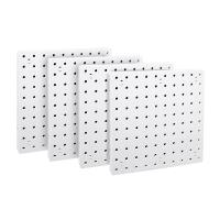 4 Piece Wall Hanging Pegboard Wall Organizer White Pegboard for Craft Room, Garage, Kitchen, Living Room