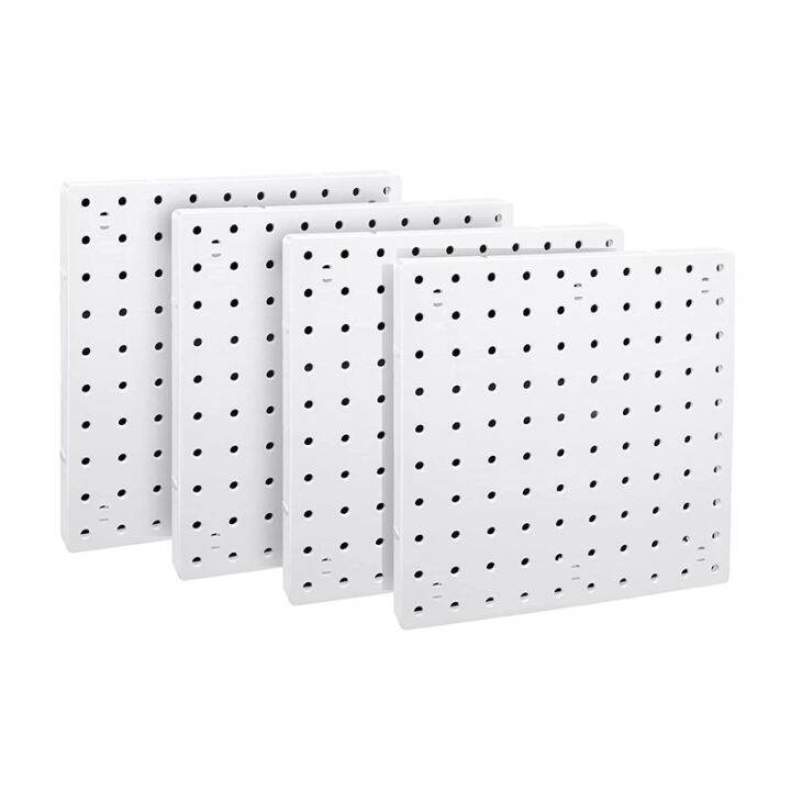 4 Piece Wall Hanging Pegboard Wall Organizer White Pegboard for Craft