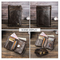 Crackle Oil Leather Short Bifold Wallets Men Quality Male Removable Wallet with airtag Clutch Slim Coin Pocket Card Holder Purse