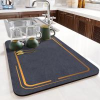 Napa Drain Pad Anti-slip Rubber Dish Pad Super Absorbent Coffee Cup Drying Mat Kitchen Bathroom Drain Mat Kitchen Accessories