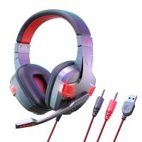 【Undine earphone】ชุดหูฟังสำหรับเล่นเกมพร้อมไมโครโฟนไฟ LED หูฟังเกมสำหรับ Xbox PS4 PS5คอมพิวเตอร์ตัดเสียงรบกวน7.1เสียงรอบทิศทางสเตอริโอ