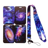 Space Lanyard Name Card Covers ID Card Holder Students Bus Card Case Visit Door Identity Badge Christmas Gift Card Holders