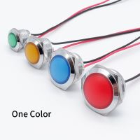 12mm 16mm 19mm 22mm Metal LED Indicator Light Warning Signal Lamp Pilot with Wire Two Three Color 5V 12V 24V 220V Red Blue Green