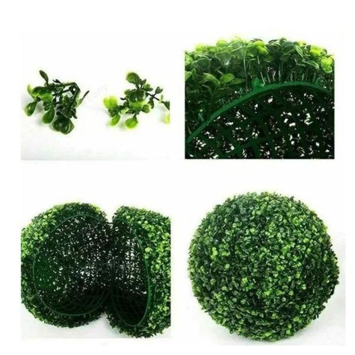 ayiq-flower-shop-ตกแต่งรูปหญ้าใบไม้สีเขียวแบบแขวนบอลสังเคราะห์ดอกไม้ปลอมบอนไซแบบ-diy-ขนาด8-13-18ซม