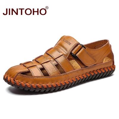 jintoho รองเท้าแตะหนังชายไซต์ใหญ่ 2020