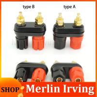 Merlin Irving Shop Dual 4mm Banana Plugs Couple Terminals Plug Jack Socket Binding Post Red Black Connector Amplifier Speaker DIY Connectors L1