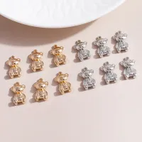 【YF】 20 pçs/lote moda pequeno porco urso encantos para fazer jóias diy liga animal brincos pingentes colar acessórios