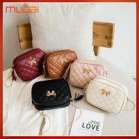 MUBAI หนังพียู ผู้หญิง Crossbody โซ่ห่วงโซ่ งานปัก กระเป๋าสะพายไหล่แบบสั้น ทันสมัยและทันสมัย สีทึบทึบ กระเป๋าใส่โทรศัพท์ สำหรับผู้หญิง