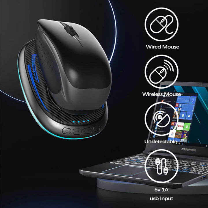 Virtual Mouse Jiggler Undetectable with Timer RGB Lights Mechanical