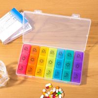 1pc 7 Days Medicine Box Portable Travel Pill Case Classification Box Plastic Drug Tablet Organizer Container Weekly 3x7 Grids