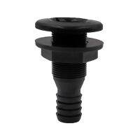 ❍ↂ❉ Black Boats Thru Hull Plumbing Fitting for 3/4 Hose with Stainless Steel Covered