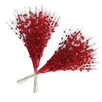 【hot】◈▲♠  1pc 12forks Glitter Leave Decoration Dried Branch Coral Material New Year