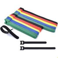 100Pcs 4.7" Velcroes Cable Tie Hook And Loop Tapes T-type Nylon Tie Reusable Cable Strap Organizer Winder Bundle Ties Fastening