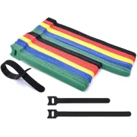 100Pcs 4.7" Velcroes Cable Tie Hook And Loop Tapes T-type Nylon Tie Reusable Cable Strap Organizer Winder Bundle Ties Fastening Cable Management