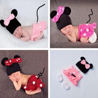 Newborn Minnie Crochet Outfit Baby Knitted Beanie &amp; Skirts Set Toddler Photography Props Baby Girl Gift H283  by Hs2023