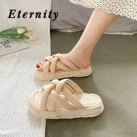 Eternity รองเท้าผู้หญิง รองเท้าแตะผู้หญิง สบายๆ แฟชั่น รองเท้าแตะแฟชั่น ส้นหนา 3.5นิ้ว หนักเบาสบายรองเท้าแตะ หนามาก นุ่ม สบายสุดๆ 2023 ใหม่ TZ040709