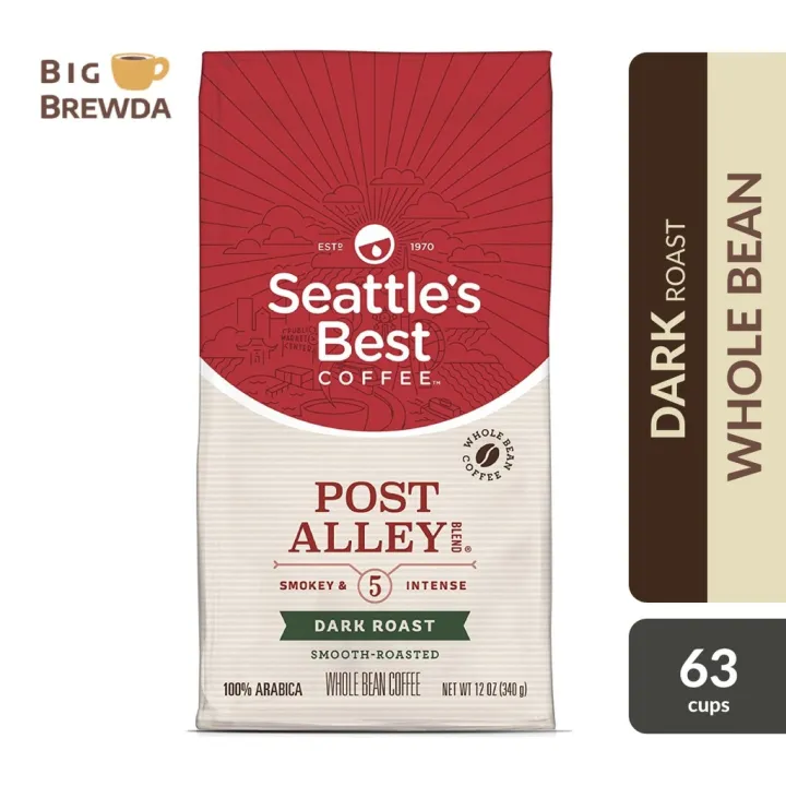 Seattles Best Alley Dark Roast Whole Bean Coffee 12oz / 340g Coffee espresso machine Coffee