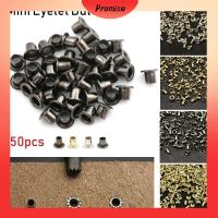 PROMISE 50pcs 1.5/2.0/2.5MM อุปกรณ์เย็บผ้า Mini Ultra-small อุปกรณ์เสริมกระเป๋าตุ๊กตา ปุ่มตาไก่โลหะ หัวเข็มขัด หัวเข็มขัดตุ๊กตา DIY